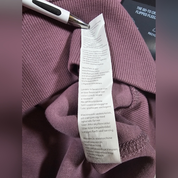 Fabletics The Go-To Crew Flipped Fleece Sweatshirt Men Sz M Plum Cactus - Picture 10 of 13